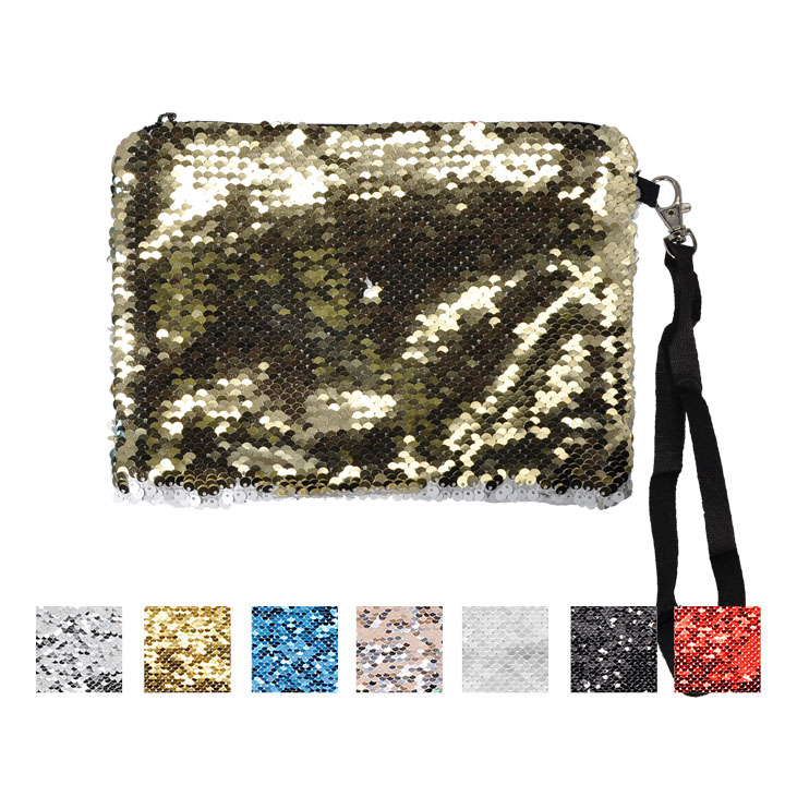 16*23cm Flip Sequin Cosmetic Bag (Linen)
