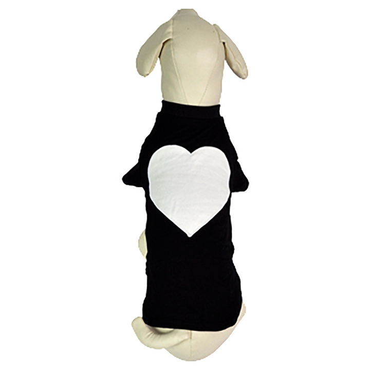Sublimation Dog T-Shirt, Heart (S/M/L/XL)