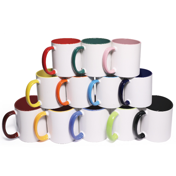 11oz Ceramic Mug with Colored Interior & Handle