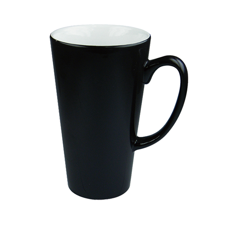 17oz Ceramic Color Changing Latte Mug, Black(Gloss), Boxed
