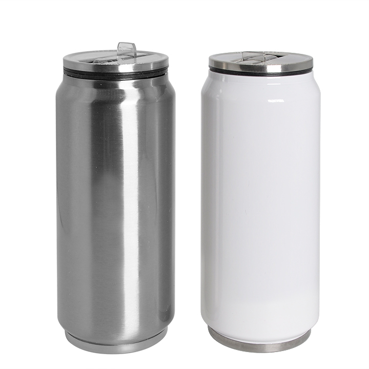 17oz Stainless Steel Cola Can with Straw
