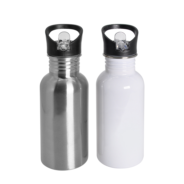500ml Stainless Steel Water Bottle with Straw Top