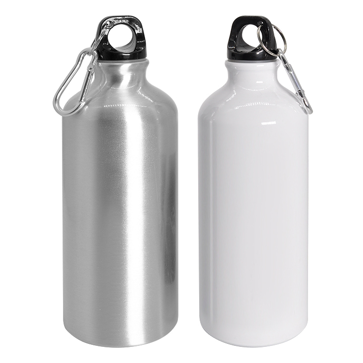 600ml Aluminum Bottle (Silver/White)