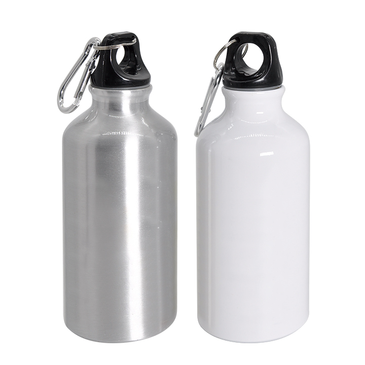 400ml Aluminum Bottle (Silver/White)