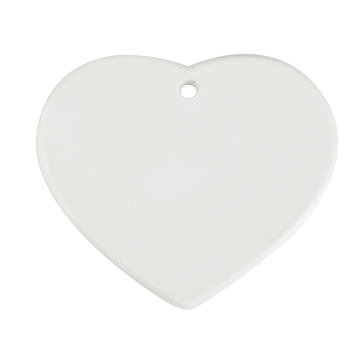 Ceramic Heart Ornament, with golden string, 7.6*6.5cm