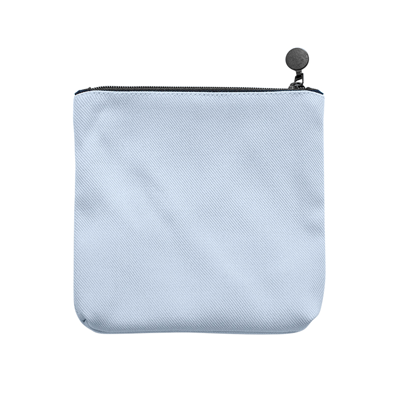 Sublimation Jean-Blue Fabric Cosmetic Bag，13.4×13.4 cm