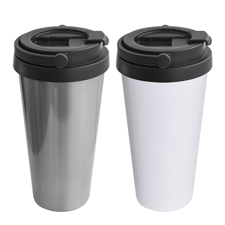 450ml Stainless Steel Cone-shaped Cup with Black Lid