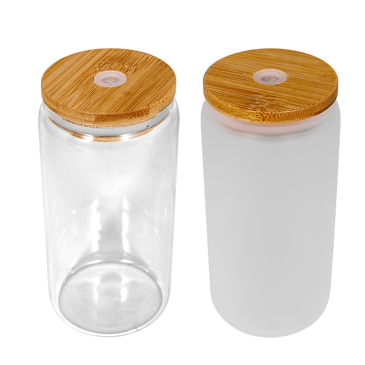 500ml Sublimation Glass Mason Jar with Bamboo Lid