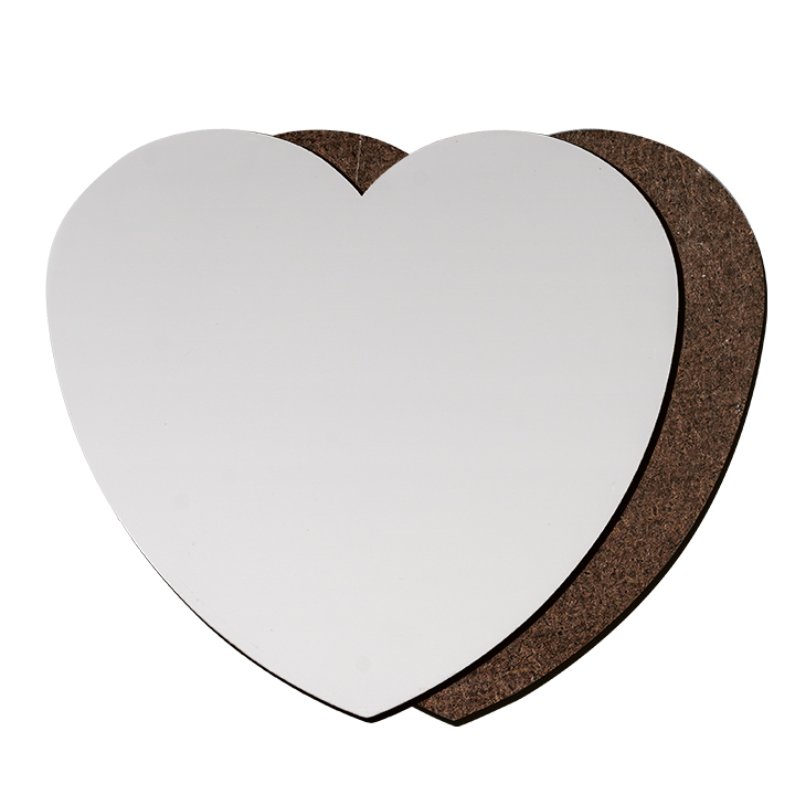 Heart MDF Coaster Without Cork, 2 Sizes