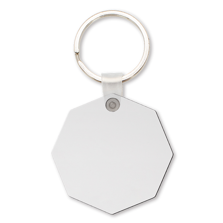 Sublimation MDF Keychain, double-sided printable (Octagon)