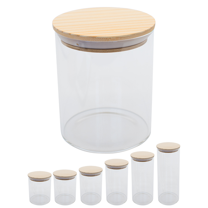 Glass Jar with Sublimation Wooden Lid, Multi-dimensional