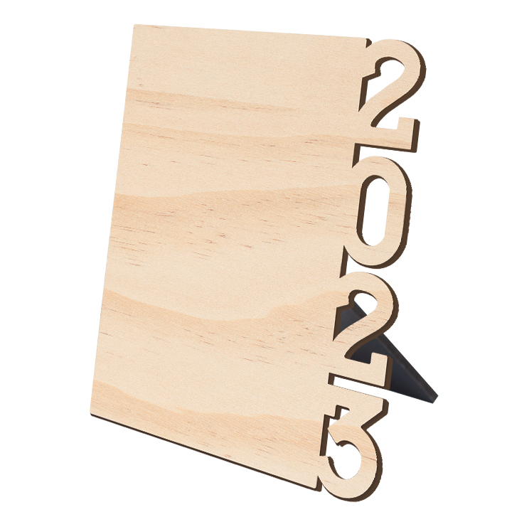 Sublimation PlyWood Table Photo Panel with Number 2023, 6''x7''(15x17.5x0.5 cm)