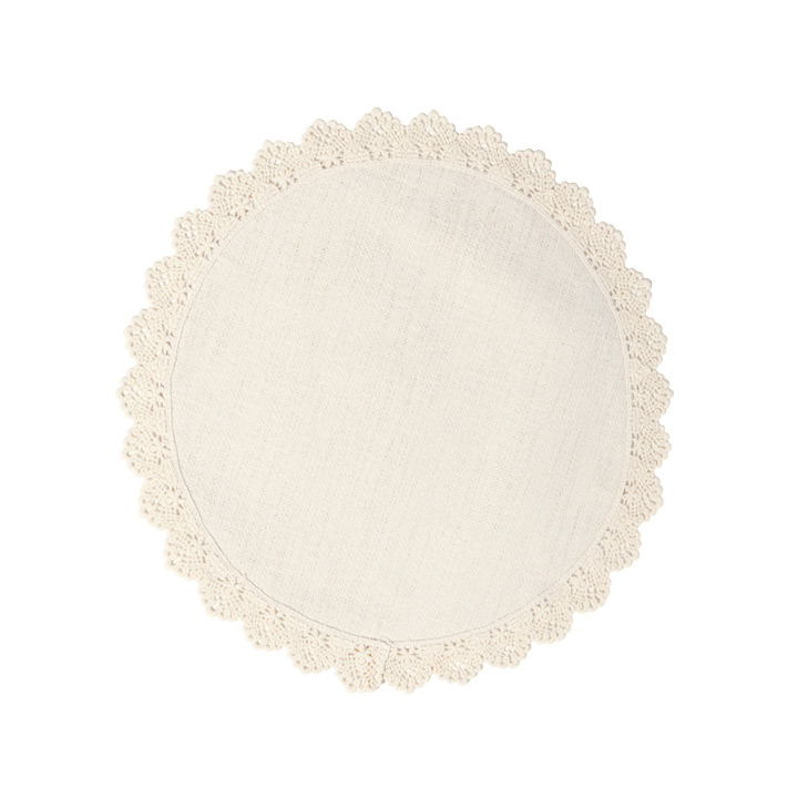 Sublimation Linen Placemat with Lace Trim,Round, Dia.31cm
