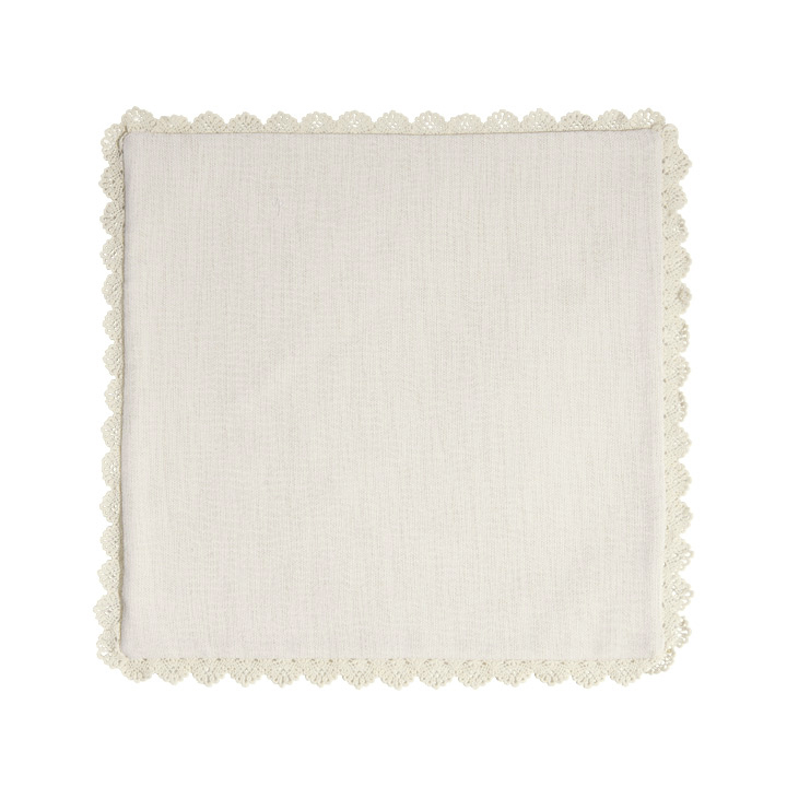 Sublimation Linen Cushion Cover with Lace Trim,Square, 42×42cm