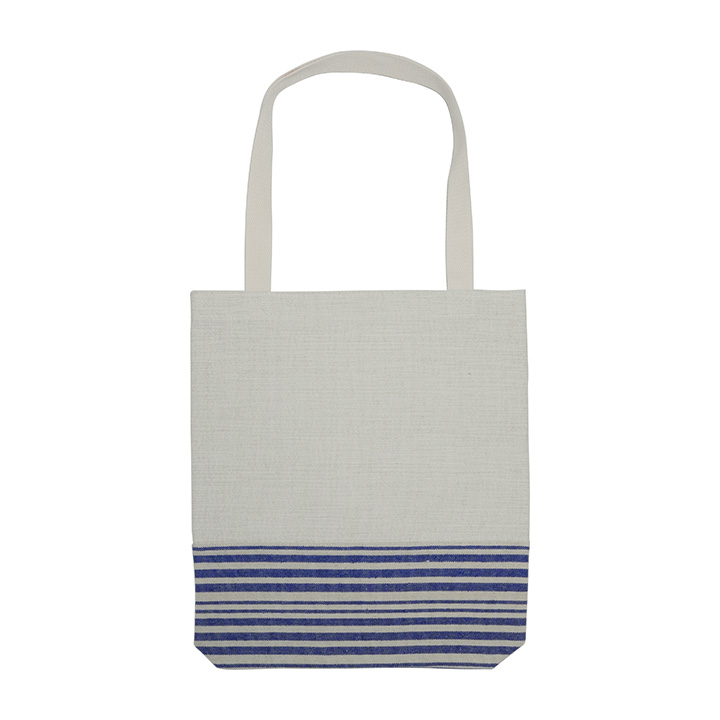 Sublimation Linen Tote Bag with Navy Stripes,33.5*38cm