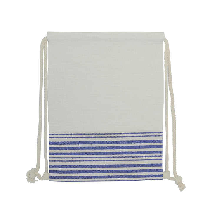 Sublimation Linen Drawstring Bag with Navy Stripes,30*40cm