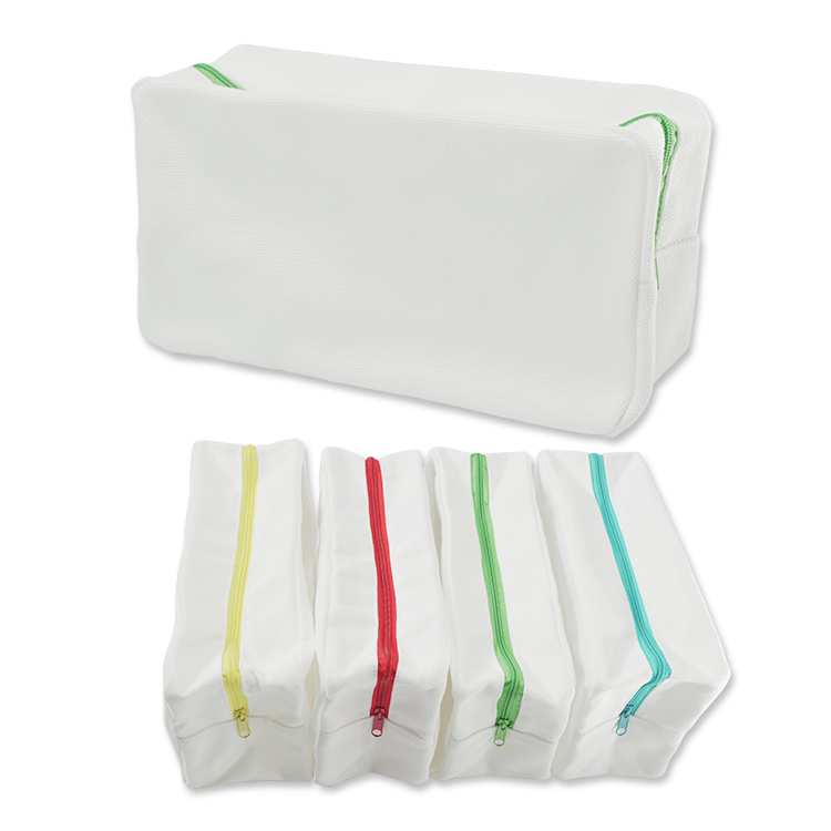 Sublimation Canvas Cosmetic Bag with Colored Zipper (Thicker Fabric), L21.5*W8.5*H12.5cm Red/Yellow/