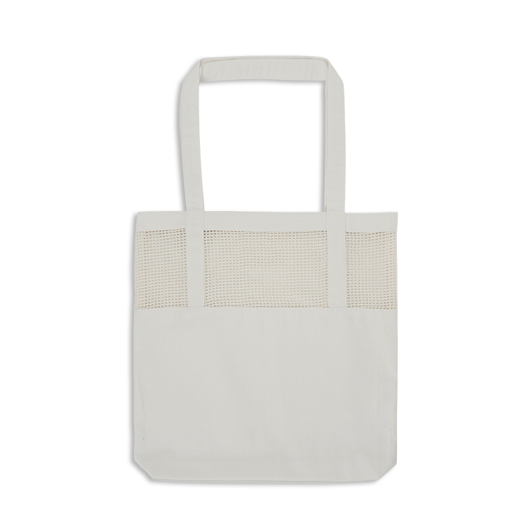 Sublimation Canvas Spliced Mesh FabricTote Bag,35*35cm/bottom width:5.5cm