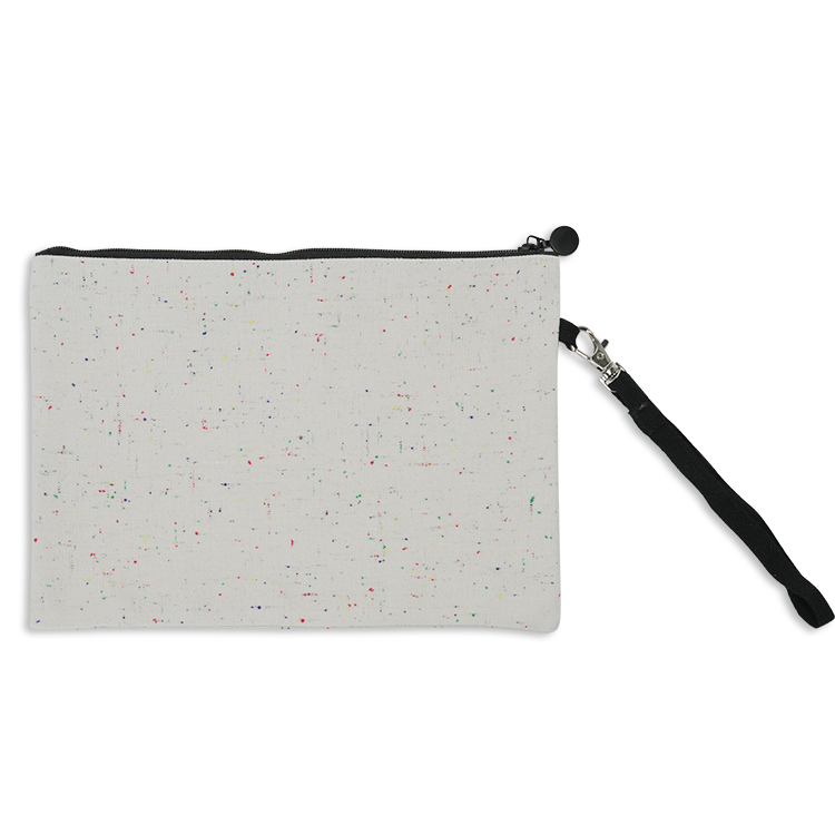 Sublimation Color Dot Yarn Dyed Canvas Cosmetic Bag, 24*16.5cm