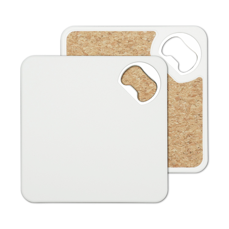 Sublimation 2-in-1 Polymer Coaster & Bottle Opener, 9.6*9.6cm(Matte)